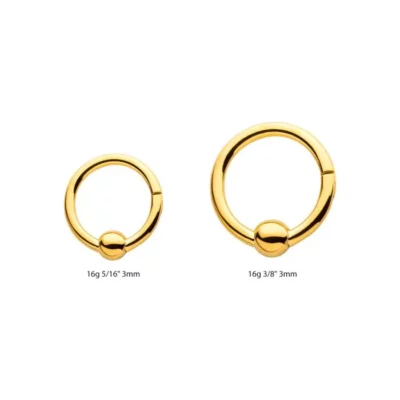 Gold Titanium Ball Hinged Segment Ring