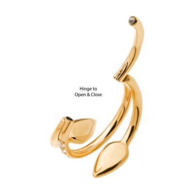 Gold Double Ended Twist Side Facing Clicker Snake Heads Jewelery