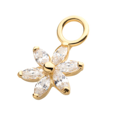 Prong Set Oval Clear CZ Charm