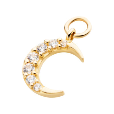 14Kt Yellow Gold Crescent Moon with Prong Set