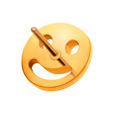 Titanium Threadless Smiley Face Emoji Top